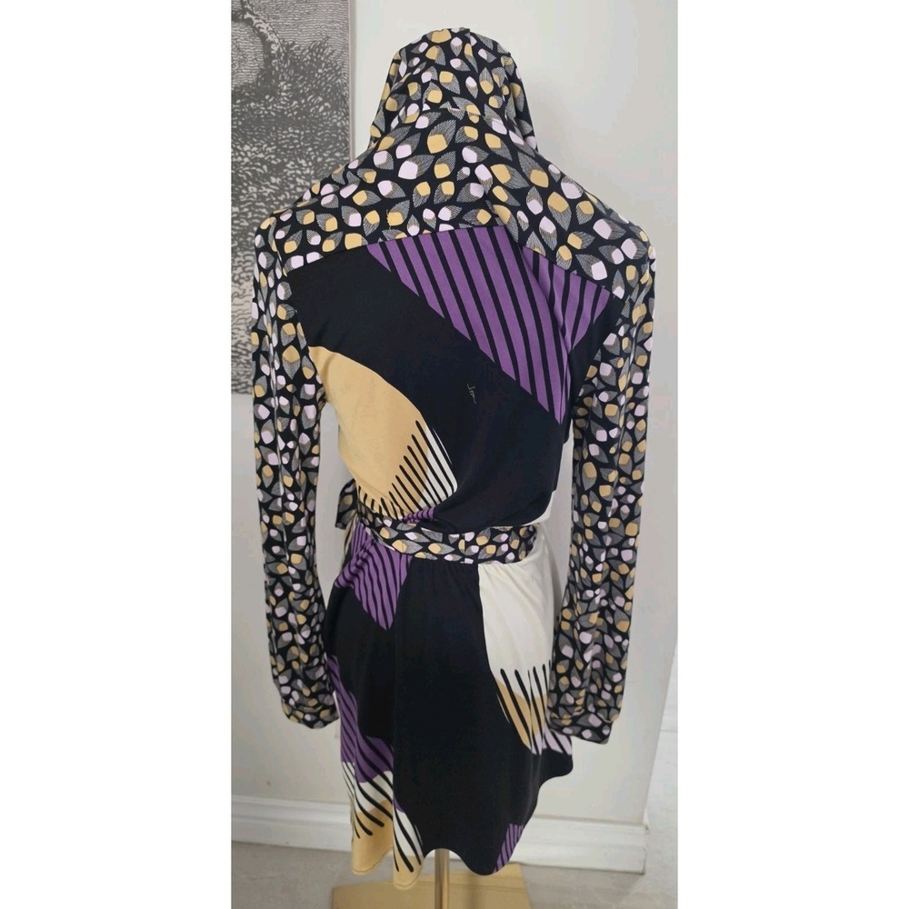 Issa London 100% Silk Jersey Hoodie Wrap Dress Boho Chic Geometric Wedding Guest - Picture 6 of 16
